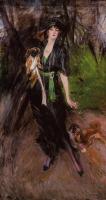 Giovanni Boldini - Portrait of Lina Bilitis, with Two Pekinese